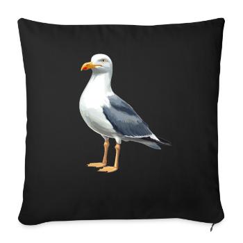 Seagulls Seagull - Sofa pillowcase 17,3'' x 17,3'' (45 x 45 cm) - black - Front