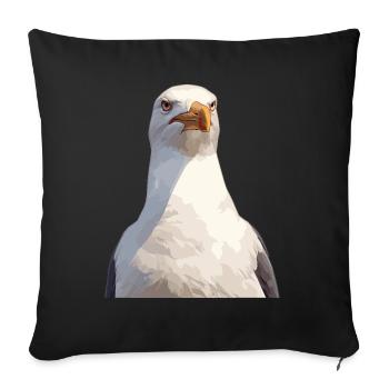 Seagulls Seagull - Sofa pillowcase 17,3'' x 17,3'' (45 x 45 cm) - black - Front