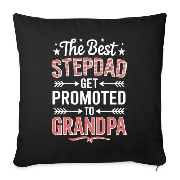 Stiefvater wird Opa Spruch Großvater - Sofakissenbezug 45 x 45 cm - Schwarz - Vorne