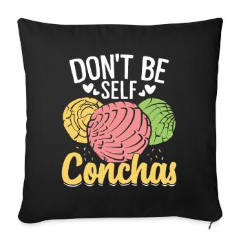 Don’t Be Self Conchas Drôle Mexicain Sweet Bun - Housse de coussin décorative 45 x 45 cm - noir - Devant