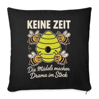 Abeilles, apiculteurs, pas le temps, les filles font du théâtre - Housse de coussin décorative 45 x 45 cm - noir - Devant