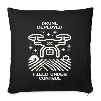 Drone active, field surveillance & precision farming - Sofa pillowcase 17,3'' x 17,3'' (45 x 45 cm) - black - Front