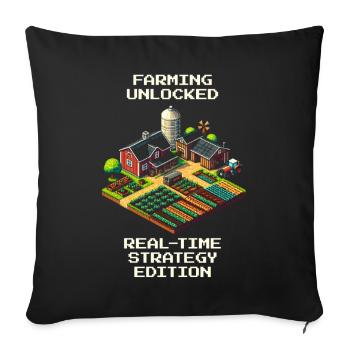 Ackerbau = RTS | Ressourcenmanagement mit Diesel - Sofakissenbezug 45 x 45 cm - Schwarz - Vorne
