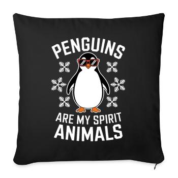 Pingouin disant drôle Pingouins Cadeau - Housse de coussin décorative 45 x 45 cm - noir - Devant