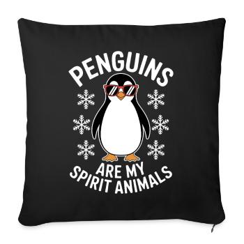Pingouin disant drôle Pingouins Cadeau - Housse de coussin décorative 45 x 45 cm - noir - Devant