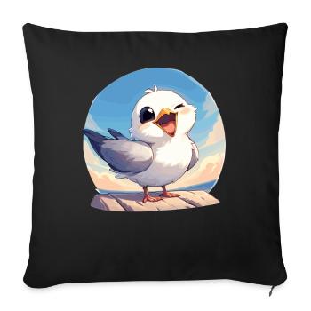Seagulls Seagull - Sofa pillowcase 17,3'' x 17,3'' (45 x 45 cm) - black - Front