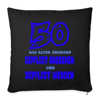 50 - Sofa pillowcase 17,3'' x 17,3'' (45 x 45 cm) - black - Front