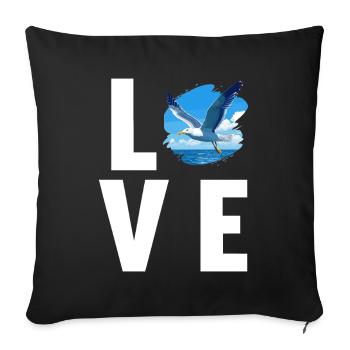 Seagulls Seagull - Sofa pillowcase 17,3'' x 17,3'' (45 x 45 cm) - black - Front