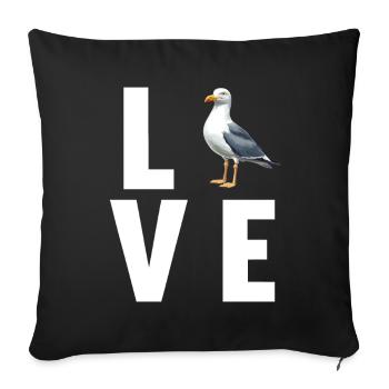 Seagulls Seagull - Sofa pillowcase 17,3'' x 17,3'' (45 x 45 cm) - black - Front