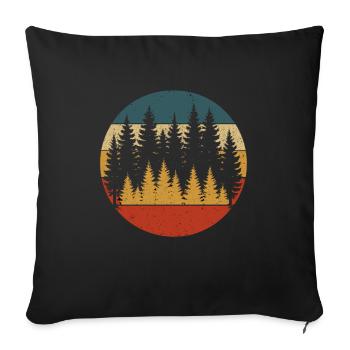 Retro Forest Nature Design - Sofa pillowcase 17,3'' x 17,3'' (45 x 45 cm) - black - Front
