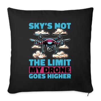 Drone Enthusiast Sky's Not The Limit Drone Pilot - Sofakissenbezug 45 x 45 cm - Schwarz - Vorne