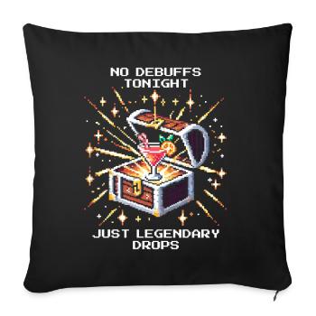 Boissons légendaires | Pas de debuffs, seulement des coups critiques - Housse de coussin décorative 45 x 45 cm - noir - Devant
