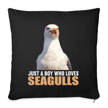 Seagulls Seagull - Sofa pillowcase 17,3'' x 17,3'' (45 x 45 cm) - black - Front