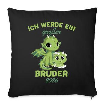 Annoncer la progéniture | Je vais être un grand frère en 2026 - Housse de coussin décorative 45 x 45 cm - noir - Devant