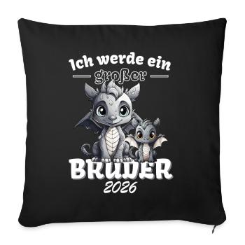 Annoncer la progéniture | Je vais être un grand frère en 2026 - Housse de coussin décorative 45 x 45 cm - noir - Devant