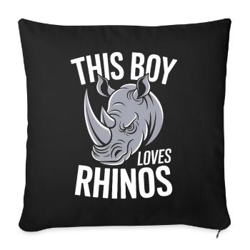Rhino Saying Rhinos Funny Rhino Gift - Sofa pillowcase 17,3'' x 17,3'' (45 x 45 cm) - black - Front