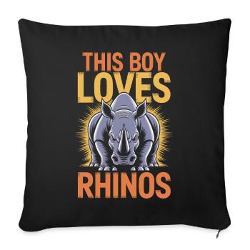 Rhino Saying Rhinos Funny Rhino Gift - Sofa pillowcase 17,3'' x 17,3'' (45 x 45 cm) - black - Front