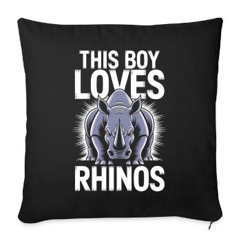 Rhino Saying Rhinos Funny Rhino Gift - Sofa pillowcase 17,3'' x 17,3'' (45 x 45 cm) - black - Front