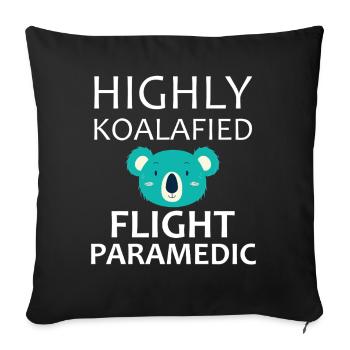Flight Paramedic Koalafied Luftrettung - Sofakissenbezug 45 x 45 cm - Schwarz - Vorne