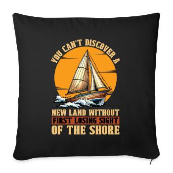 Navigation On ne découvre pas un nouveau voilier - Housse de coussin décorative 45 x 45 cm - noir - Devant