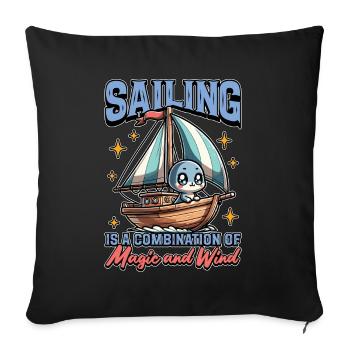 La voile est une combinaison de magie et de navigation - Housse de coussin décorative 45 x 45 cm - noir - Devant
