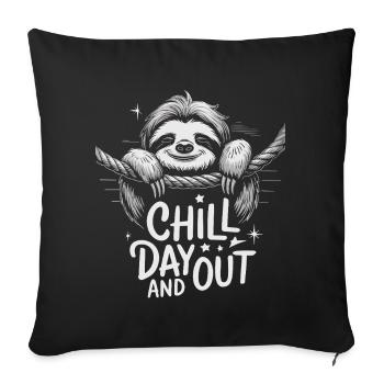 Chill Day And Out Sloth Relaxation - Sofa pillowcase 17,3'' x 17,3'' (45 x 45 cm) - black - Front
