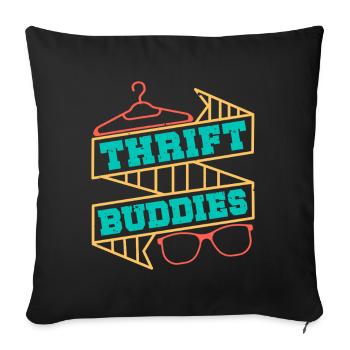 Friperie Shopper Thrift Buddies Friperie - Housse de coussin décorative 45 x 45 cm - noir - Devant