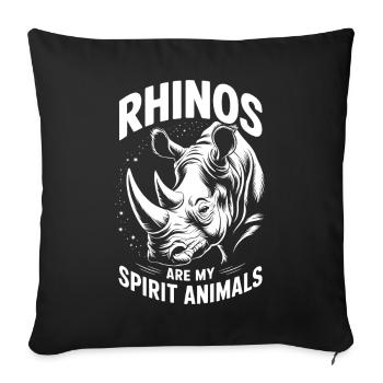 Rhino Saying Rhinos Funny Rhino Gift - Sofa pillowcase 17,3'' x 17,3'' (45 x 45 cm) - black - Front