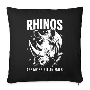 Rhino Saying Rhinos Funny Rhino Gift - Sofa pillowcase 17,3'' x 17,3'' (45 x 45 cm) - black - Front