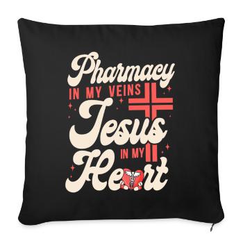 Pharmacy Tech Technician - Sofa pillowcase 17,3'' x 17,3'' (45 x 45 cm) - black - Front