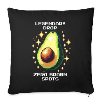 Butin légendaire | Avocat immaculé en butin - Housse de coussin décorative 45 x 45 cm - noir - Devant