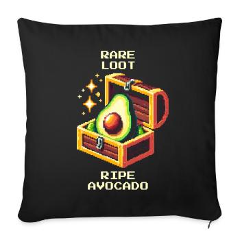 Seltenes Loot | Perfekt gereifte Avocado Drop - Sofakissenbezug 45 x 45 cm - Schwarz - Vorne
