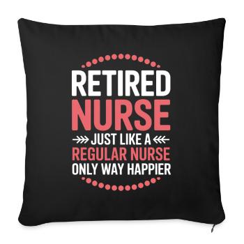 Infirmière Aide-soignante à la retraite - Housse de coussin décorative 45 x 45 cm - noir - Devant
