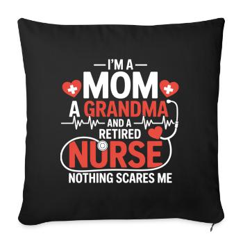 Nurse Humor Grandma Pensioner - Sofa pillowcase 17,3'' x 17,3'' (45 x 45 cm) - black - Front