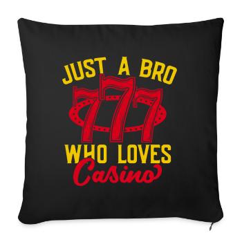 Fan de jeux d’argent juste un frère qui aime le casino - Housse de coussin décorative 45 x 45 cm - noir - Devant