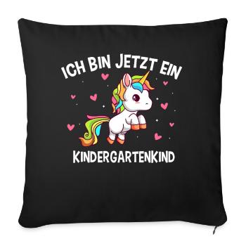 I'm a kindergarten kid Unicorn now - Sofa pillowcase 17,3'' x 17,3'' (45 x 45 cm) - black - Front