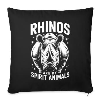 Rhino Saying Rhinos Funny Rhino Gift - Sofa pillowcase 17,3'' x 17,3'' (45 x 45 cm) - black - Front
