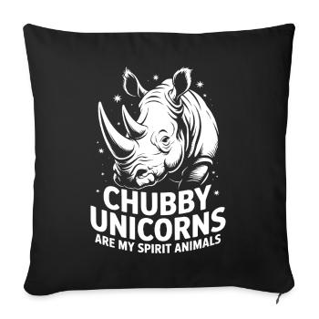 Rhino Saying Rhinos Funny Rhino Gift - Sofa pillowcase 17,3'' x 17,3'' (45 x 45 cm) - black - Front