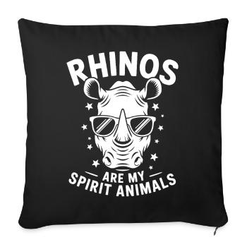 Rhino Saying Rhinos Funny Rhino Gift - Sofa pillowcase 17,3'' x 17,3'' (45 x 45 cm) - black - Front