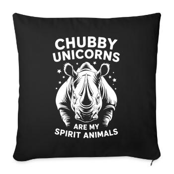 Rhino Saying Rhinos Funny Rhino Gift - Sofa pillowcase 17,3'' x 17,3'' (45 x 45 cm) - black - Front