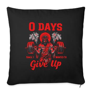 Powerlifting Jesus 0 Days Since Skipped Leg Day - Sofa pillowcase 17,3'' x 17,3'' (45 x 45 cm) - black - Front