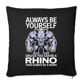 Rhino Disant Rhinos Drôle Rhino Cadeau - Housse de coussin décorative 45 x 45 cm - noir - Devant