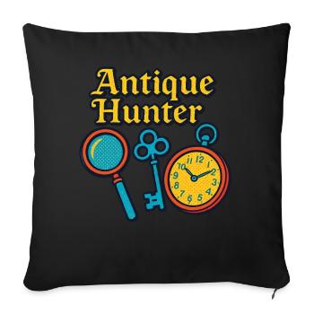 Chasseur antique Brocante Marché Rétro de collection - Housse de coussin décorative 45 x 45 cm - noir - Devant