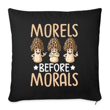 Morels Before Morals - Sofa pillowcase 17,3'' x 17,3'' (45 x 45 cm) - black - Front