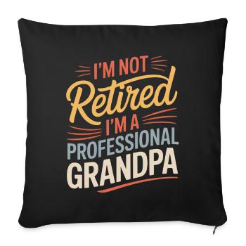 Drôle de grand-père disant grand-père à la retraite - Housse de coussin décorative 45 x 45 cm - noir - Devant