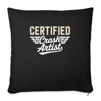 Certifié Crash Artist Funny RC Plane - Housse de coussin décorative 45 x 45 cm - noir - Devant