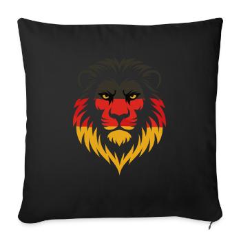 Lion in German Colors – Strength & Pride - Sofa pillowcase 17,3'' x 17,3'' (45 x 45 cm) - black - Front