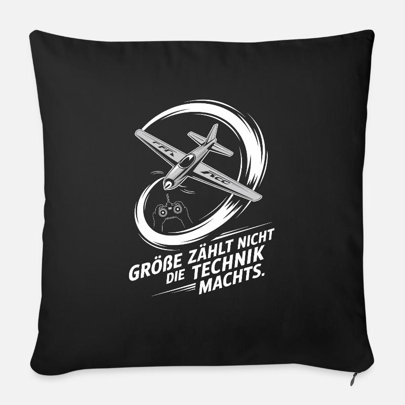 RC Flugzeug Spruch Lustiger Modellflieger - Sofakissenbezug 45 x 45 cm - Schwarz