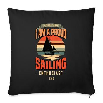 Navigation Une petite histoire Je suis un fier passionné de bateaux - Housse de coussin décorative 45 x 45 cm - noir - Devant