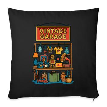Antiques Vintage Garage Design - Sofa pillowcase 17,3'' x 17,3'' (45 x 45 cm) - black - Front